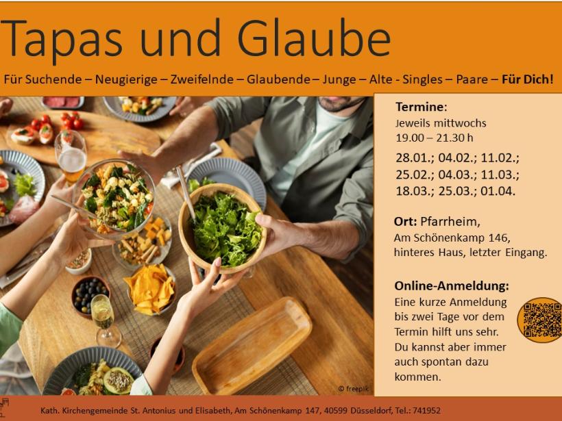 Plakat Tapas und Glaube