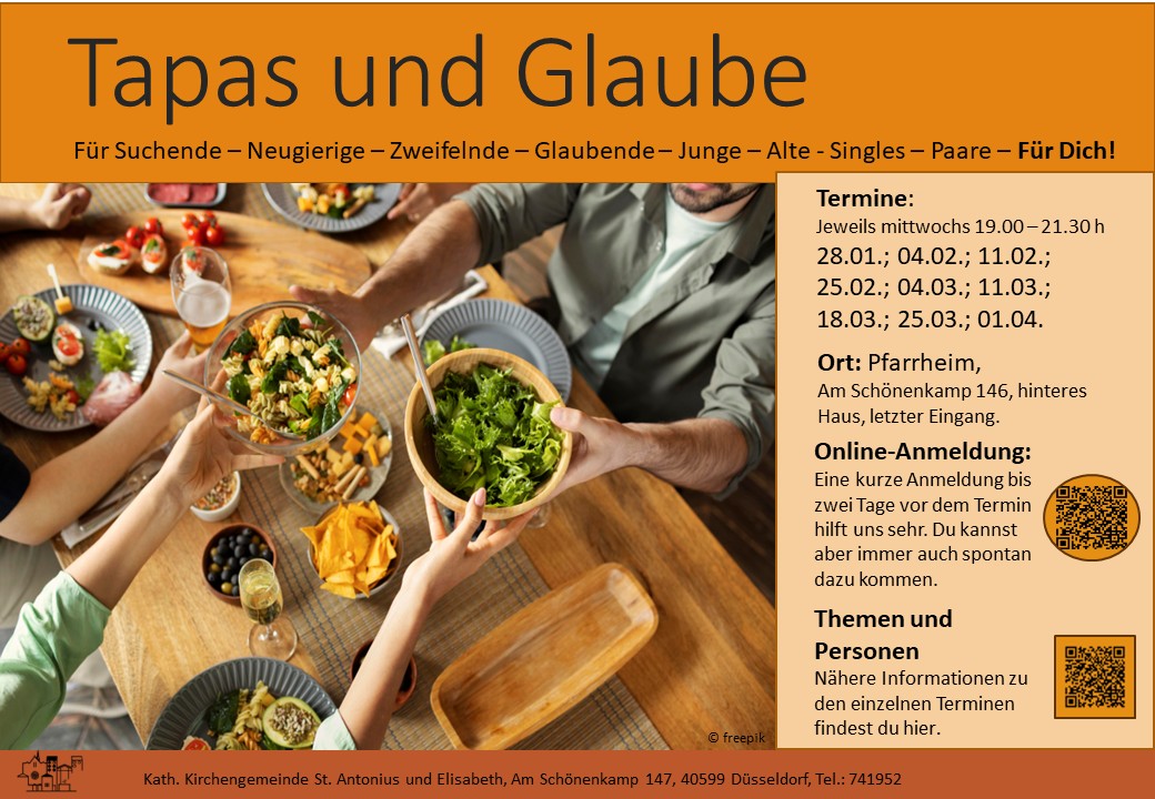 Plakat Tapas und Glaube