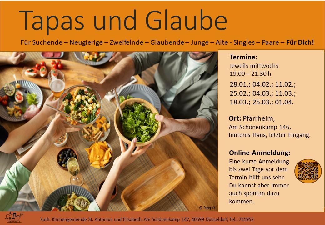 Plakat Tapas und Glaube
