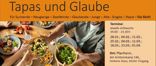 Plakat Tapas und Glaube