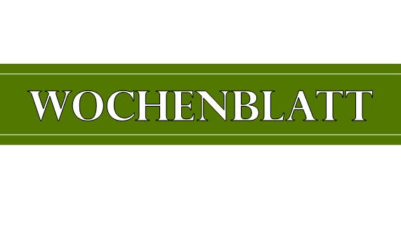 Wochenblatt Head schwarze-weiße Schrift Rahmen weiß