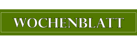 Wochenblatt Head schwarze-weiße Schrift Rahmen weiß