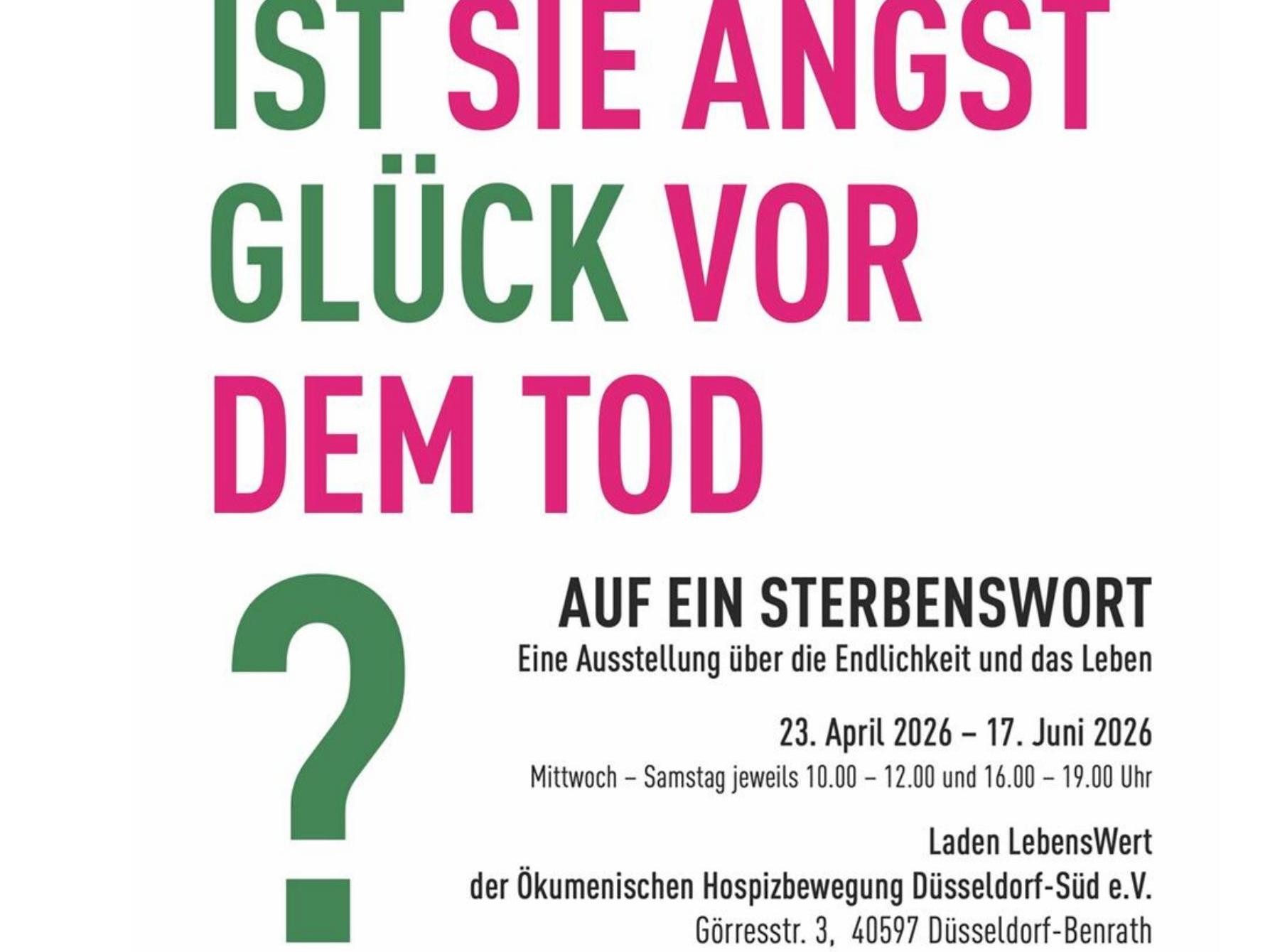 Austellung Auf ein Sterbenswort-Plakat
