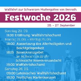 Plakat Festwoche Wallfahrt Benrath 2026