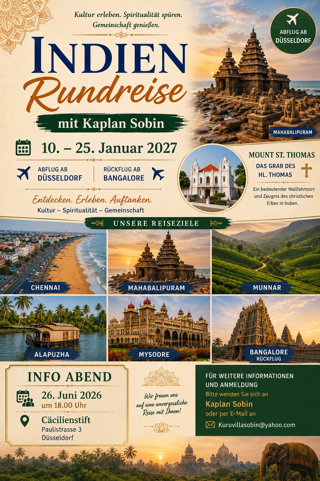 Plakat Info-Abend Indien-Rundreise 2027