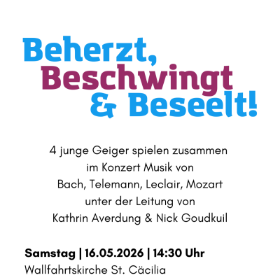 Plakat Konzert vier junge Geiger (c) Brigitte Krings Plakat Konzert vier junge Geiger
