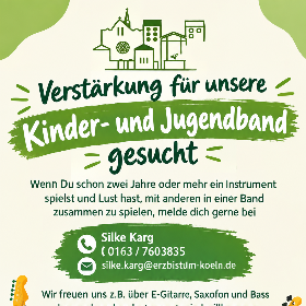 Plakat Verstärkung Kinder- und Jugendband