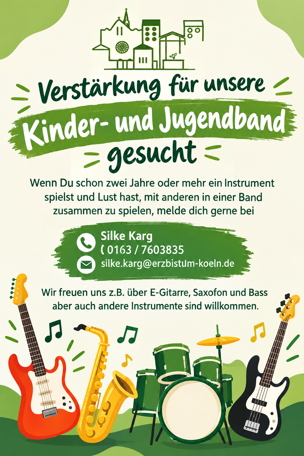 Plakat Verstärkung Kinder- und Jugendband
